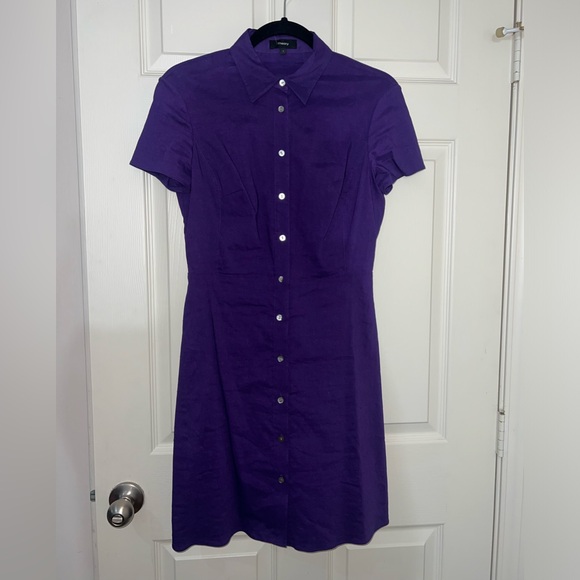 NWT Theory Dress Amethyst Purple Linen - Picture 4 of 10